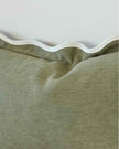 Chloe Olive Green And Cream Rectangle Scalloped Edge Cushion Cover