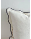 Chloe White With Grey Scalloped Edge Cushion Cover - 45cm x 45cm - Soft FurnishingsSoft Furnishings - Lulu Loves Home