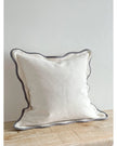 Chloe White With Grey Scalloped Edge Cushion Cover - 45cm x 45cm - Soft FurnishingsSoft Furnishings - Lulu Loves Home