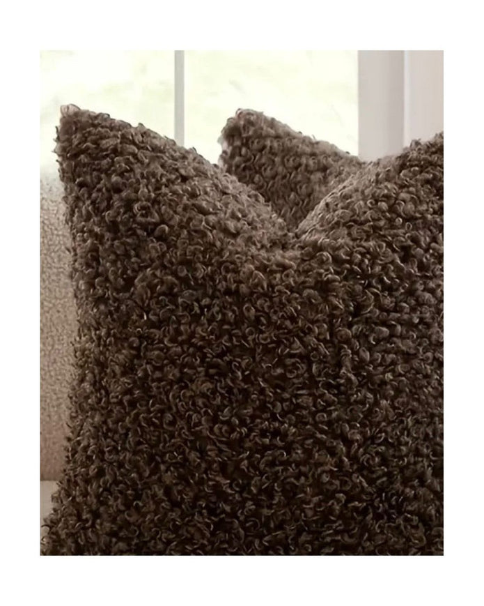 Chocolate Boucle Cushion Cover