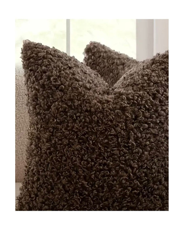 Chocolate Boucle Cushion Cover