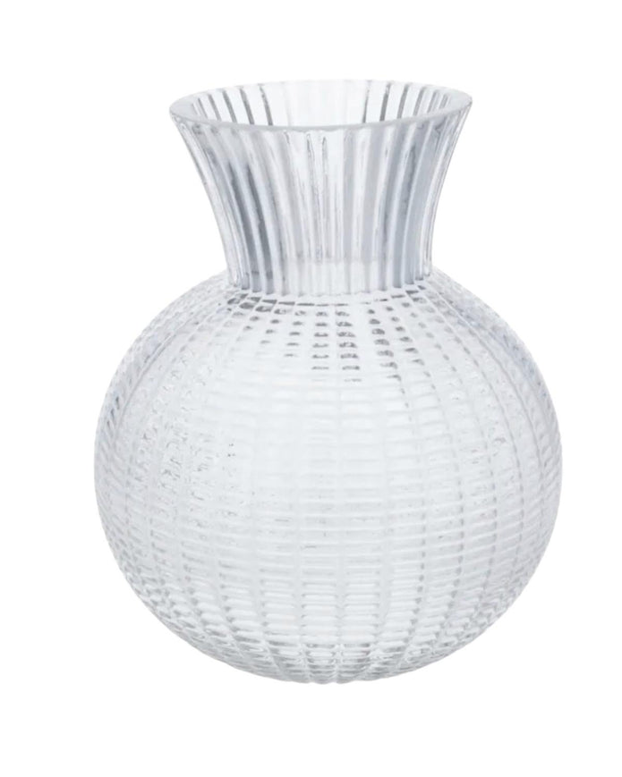 Clear Glass Woven Ball Vase Large