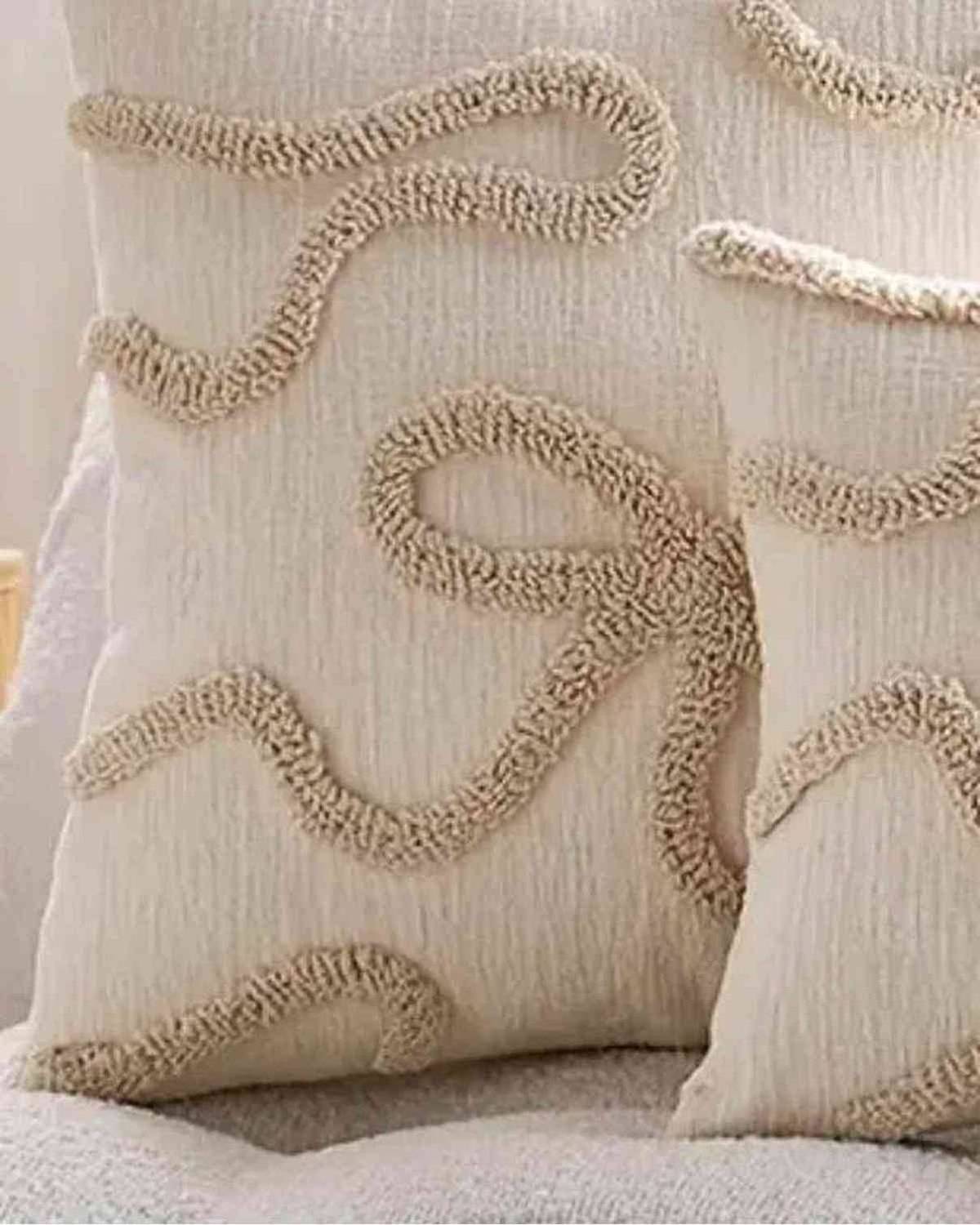 Cream And Beige Bow Boucle Cushion Cover - Soft FurnishingsSoft Furnishings - Lulu Loves Home