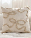 Cream And Beige Bow Boucle Cushion Cover - Soft FurnishingsSoft Furnishings - Lulu Loves Home