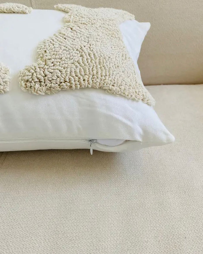 Cream And Beige Bunny Chenile Cushion Cover