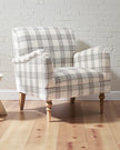 Cream And Grey Checked Arm Chair - PRE ORDER UP TO 14 DAYS DELIVERY