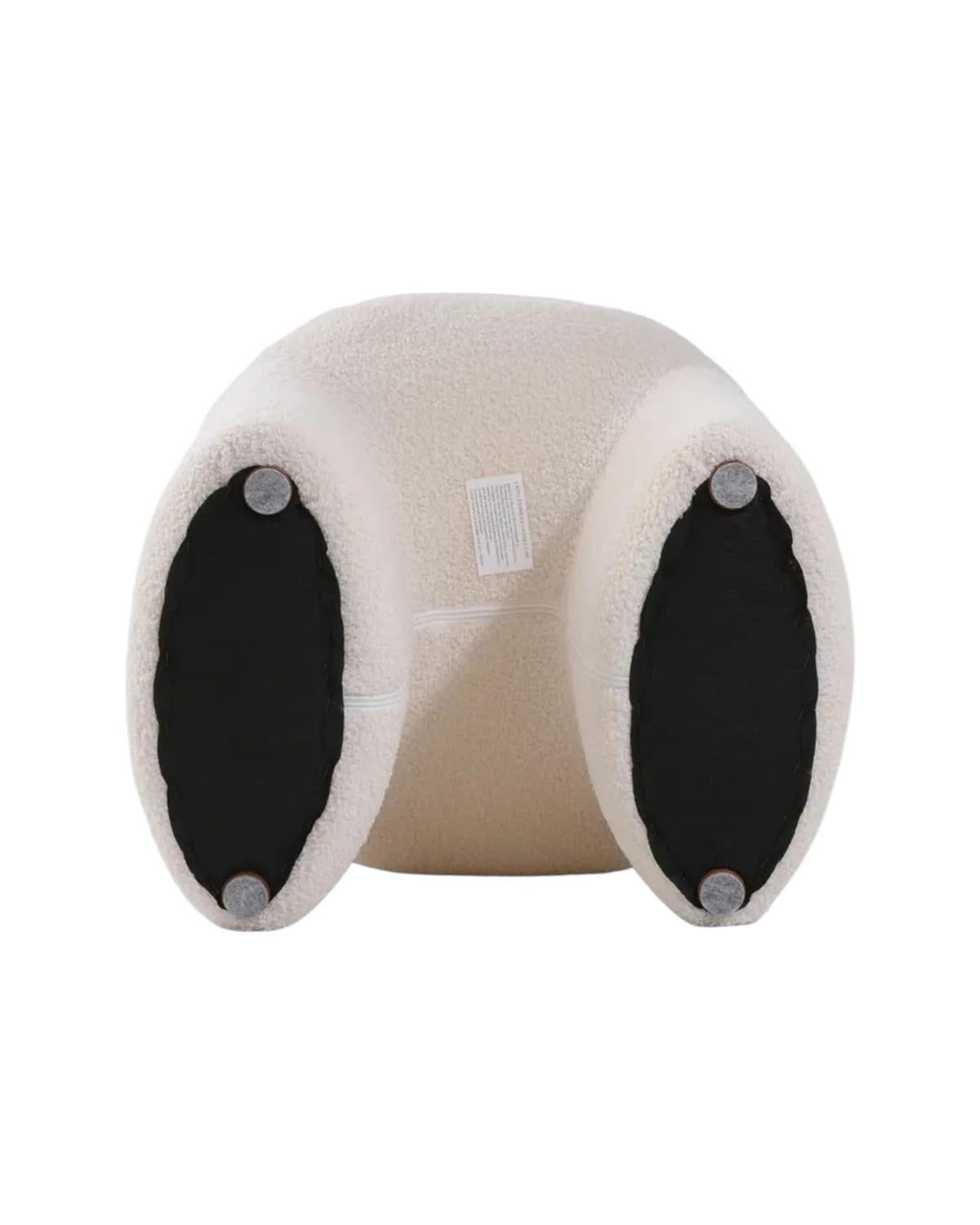 Cream Boucle Arched Foot Stool