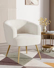 Cream Boucle Chair With Gold Hairpin Legs