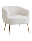 Cream Boucle Chair With Gold Hairpin Legs