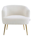 Cream Boucle Chair With Gold Hairpin Legs