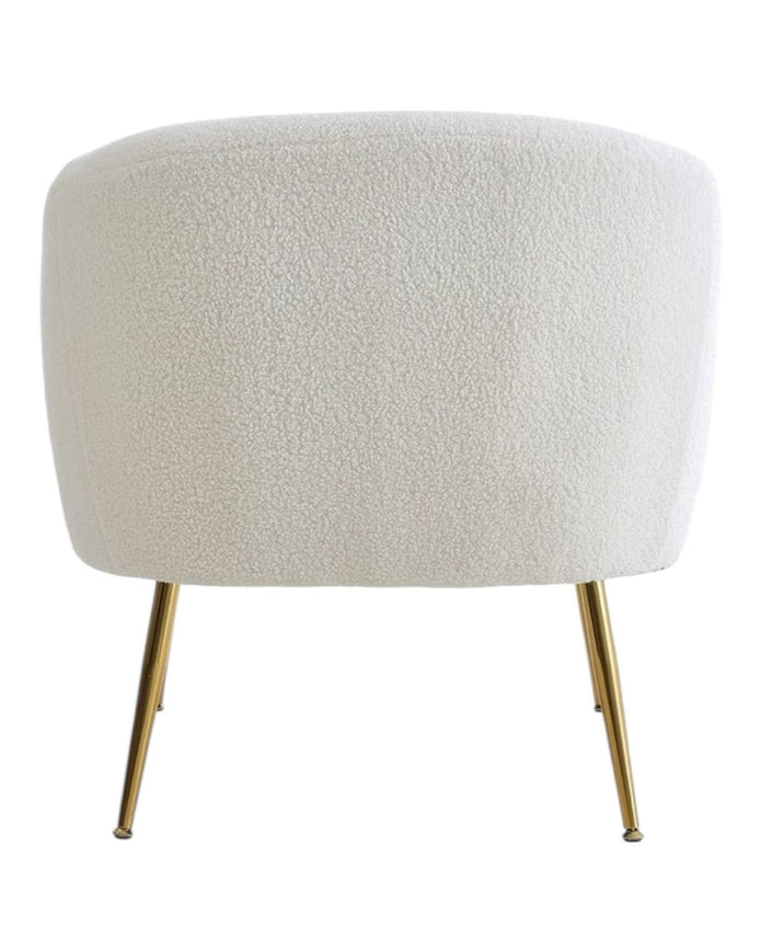 Cream Boucle Chair With Gold Hairpin Legs
