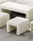 Cream Boucle Five Piece Foot Stool Set