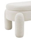 Cream Boucle Long Storage Foot Stool