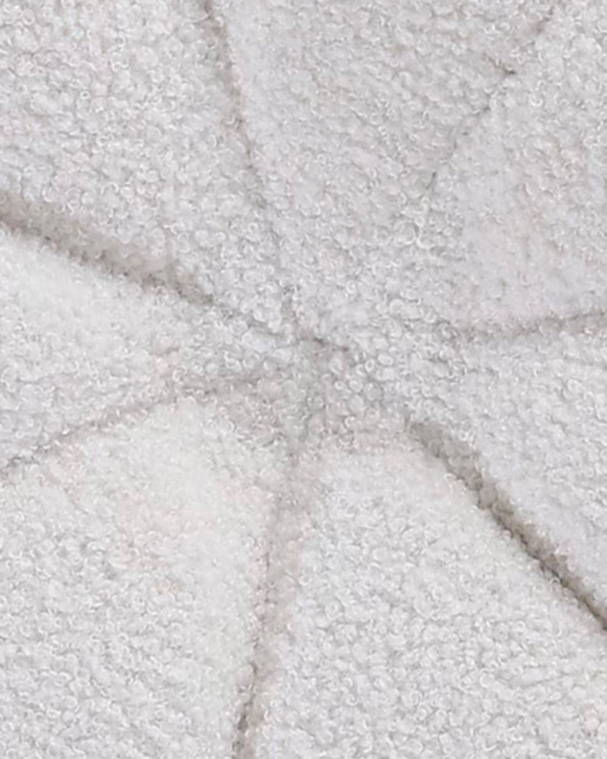 Cream Boucle Pleated Foot Stool