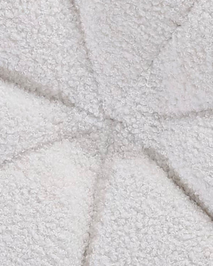 Cream Boucle Pleated Foot Stool