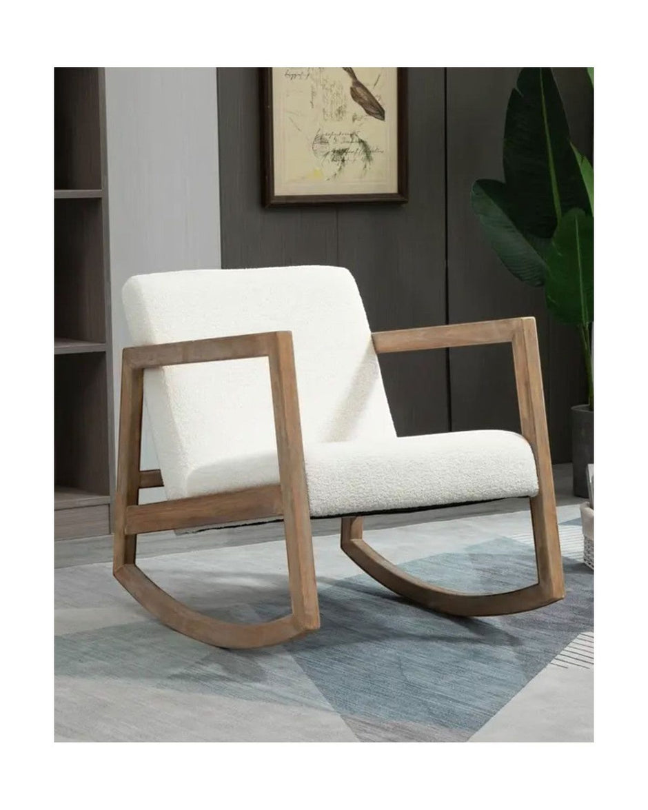 Cream Boucle Rocking Chair - PRE ORDER UP TO 14 DAYS DELIVERY