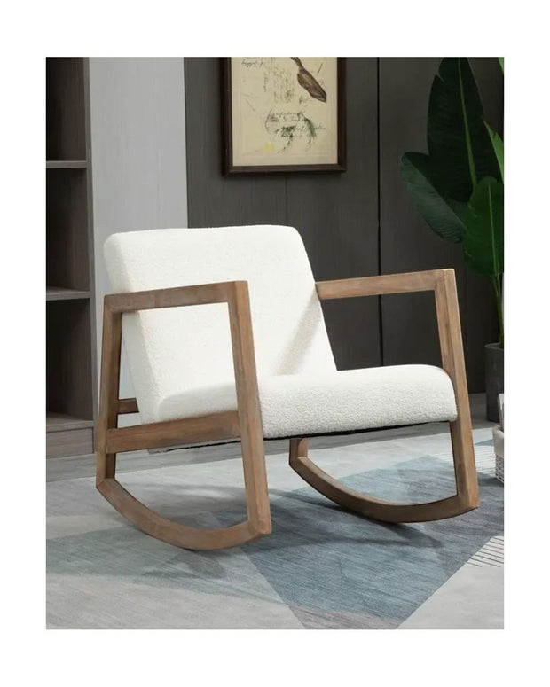 Cream Boucle Rocking Chair - PRE ORDER UP TO 14 DAYS DELIVERY