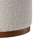 Cream Boucle Round Storage Foot Stool