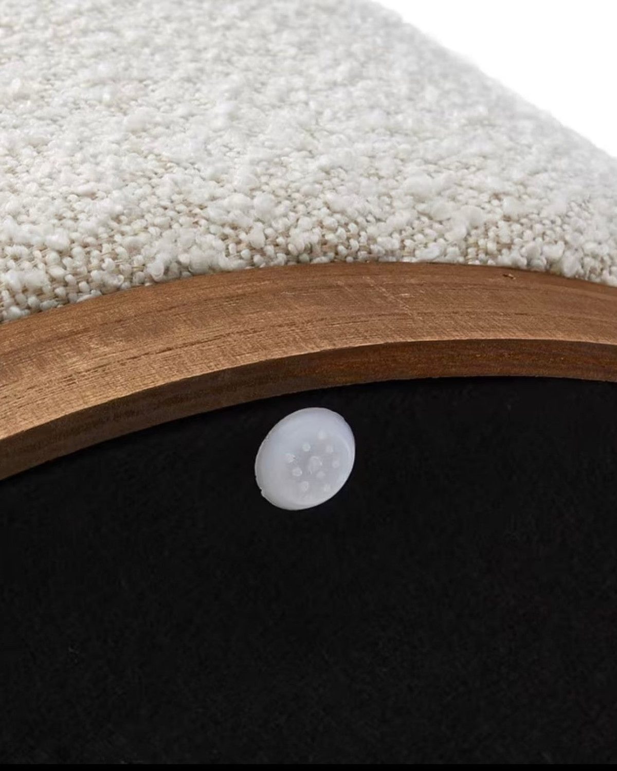Cream Boucle Round Storage Foot Stool