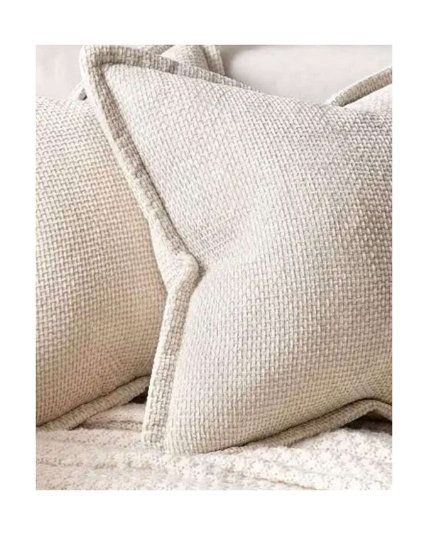 Cream Woven Design Cushion Cover - PRE ORDER TWO WEEK DELIVERY