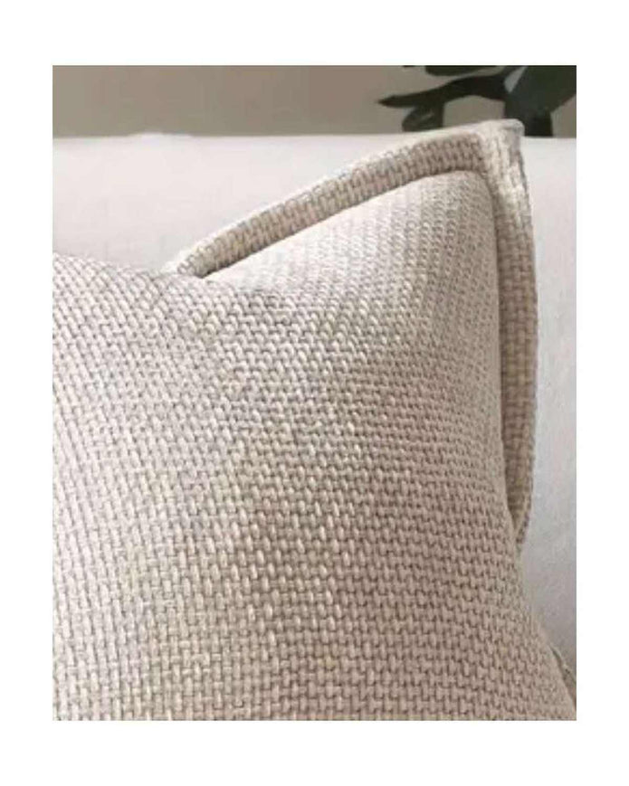 Cream Woven Design Cushion Cover - PRE ORDER TWO WEEK DELIVERY