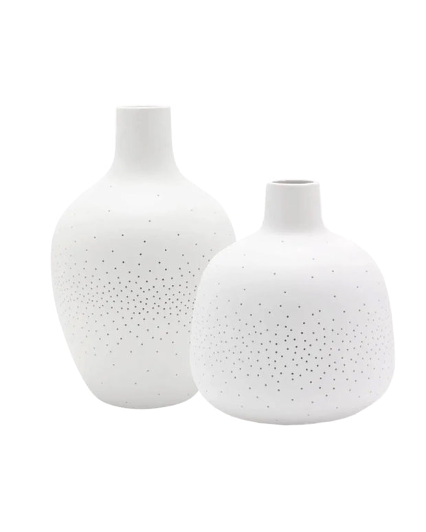 White Ceramic Loire Bottle LED Table Lamp