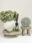 Natural wooden round rustic display riser by Gisela Graham, small or large home decor piece, showcasing a smooth, round wooden surface.
