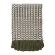 Olive Green Diamond Weave Cotton Throw Blanket