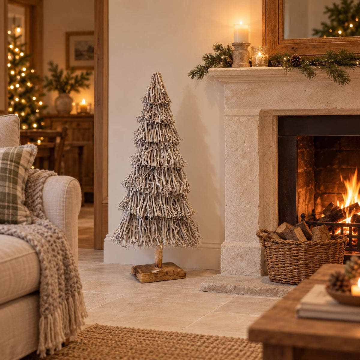 Root Branch Christmas Tree Whitewash