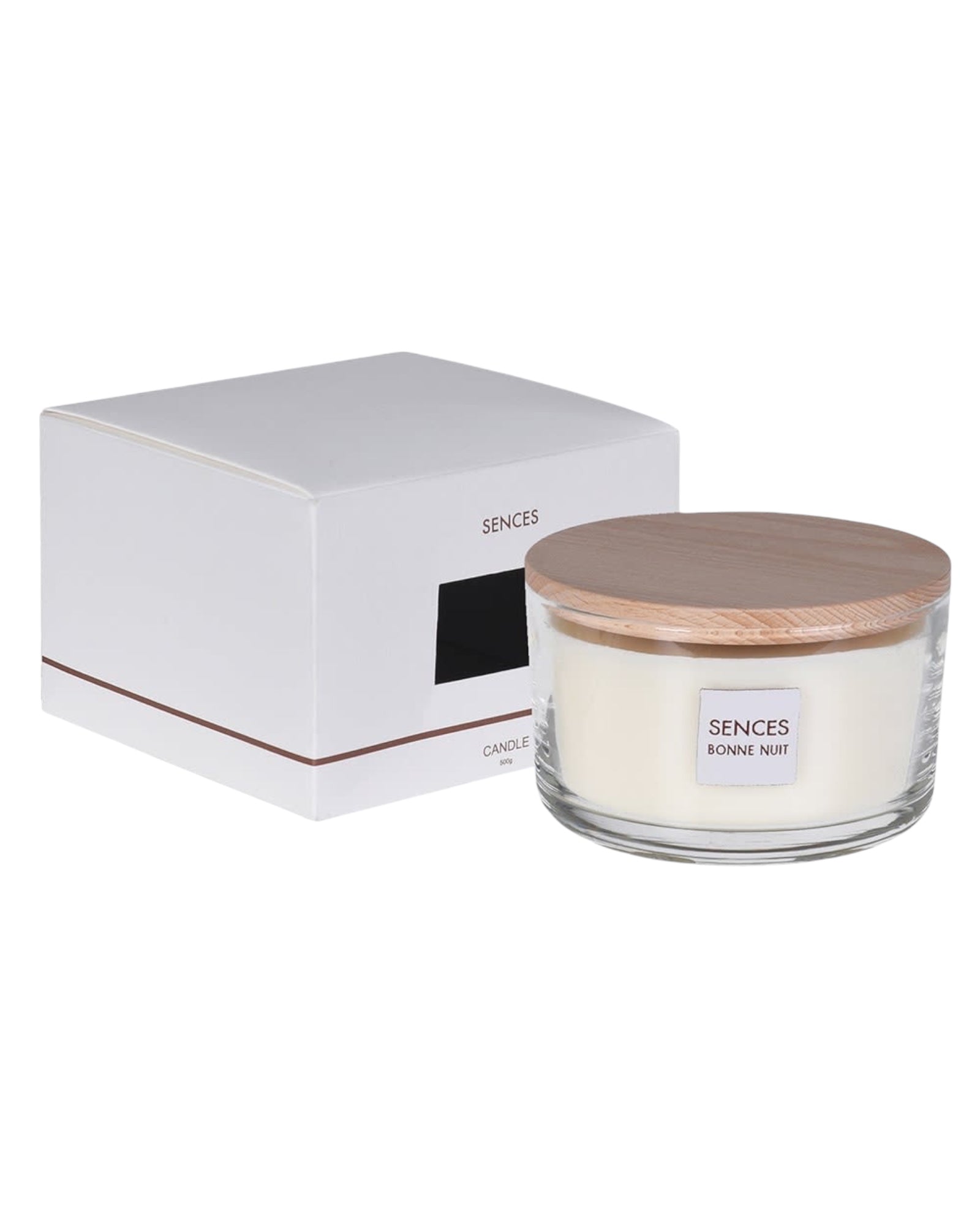Coach House Sences Bon Nuit white 4-wick lidded candle with elegant design and clean appearance, perfect for home decor and ambiance.