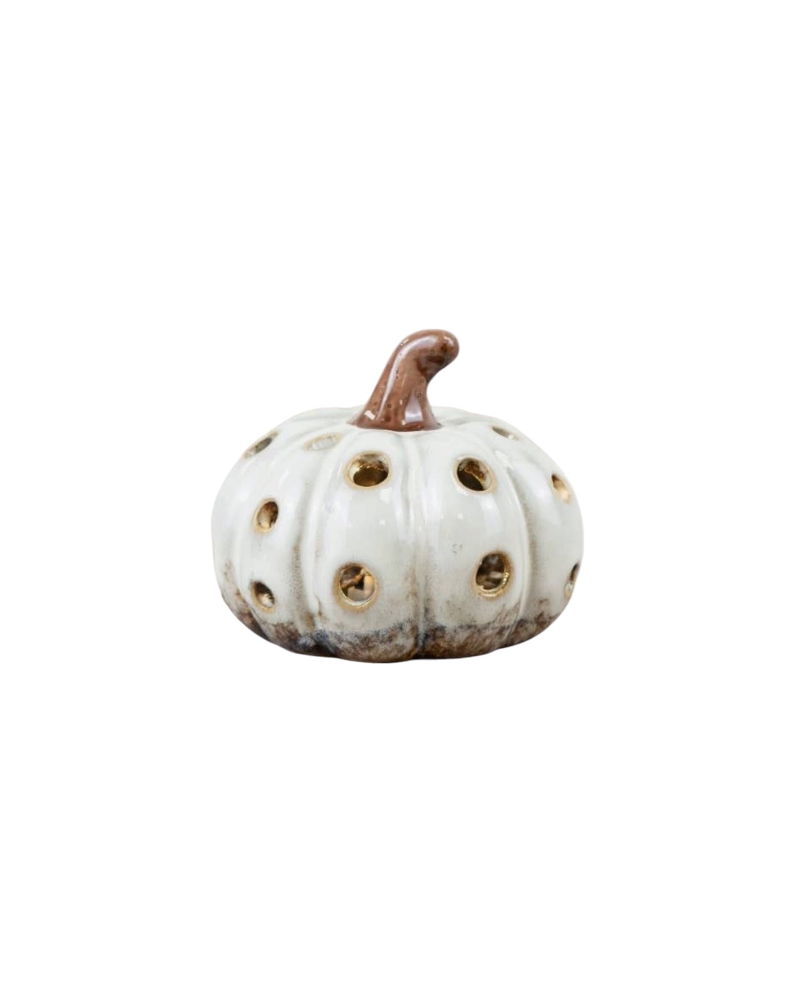 LED Light Up Neutral Pumpkin Ornament