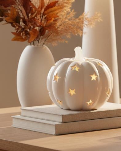 Ceramic Tealight Candle Holder Pumpkin