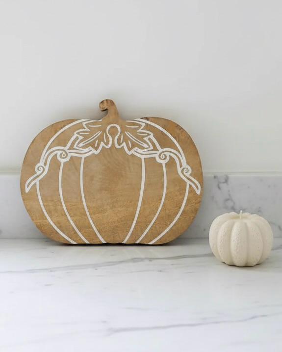 Round Wooden Pumpkin Tray Board