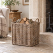 Rattan square storage basket by Hill Interiors, home decor accessory for organizing or decorative use in living spaces.