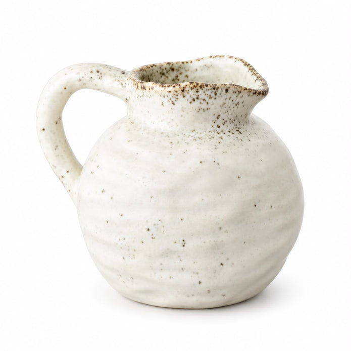 Natural Cream Speckled Ceramic Jug Vase