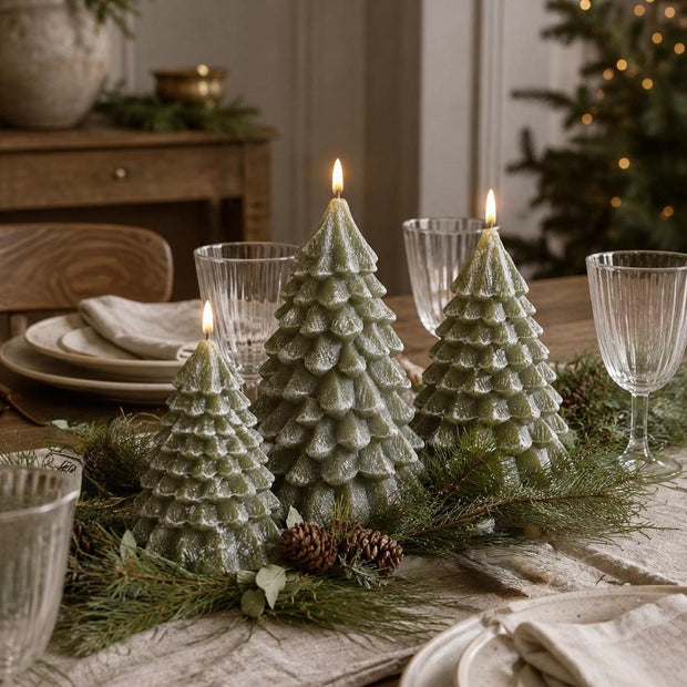 LED Light Up Green Christmas Tree Candle