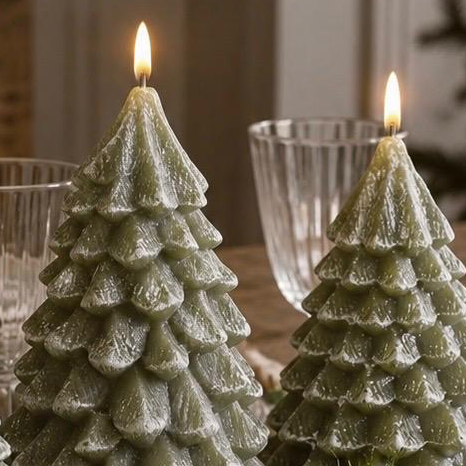LED Light Up Green Christmas Tree Candle