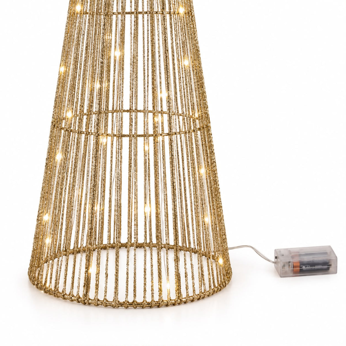 Gold Sparkly Light-Up LED Trees – Set of 3