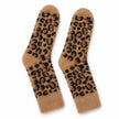 Tan Fluffy Leopard Print Socks