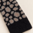Black Fluffy Leopard Print Socks