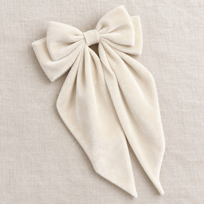 Cream Velvet Bow