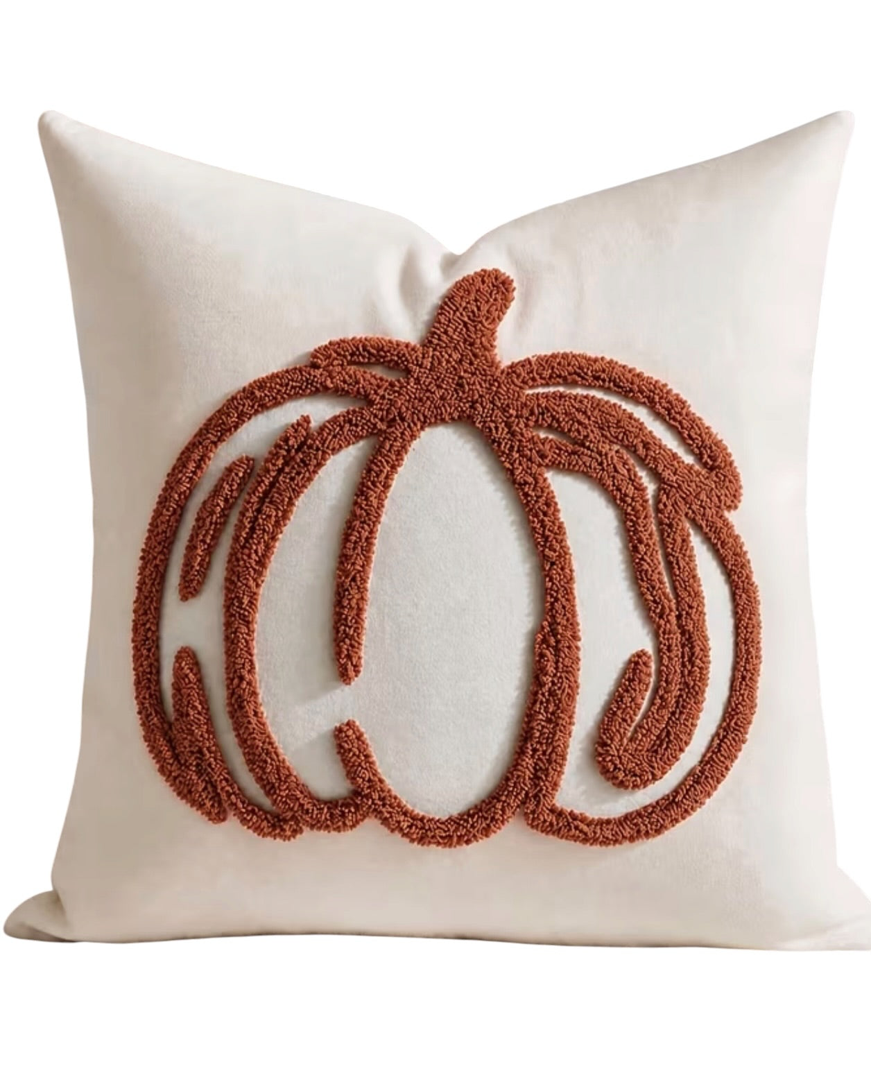Orange Chenille Pumpkin Cushion Cover