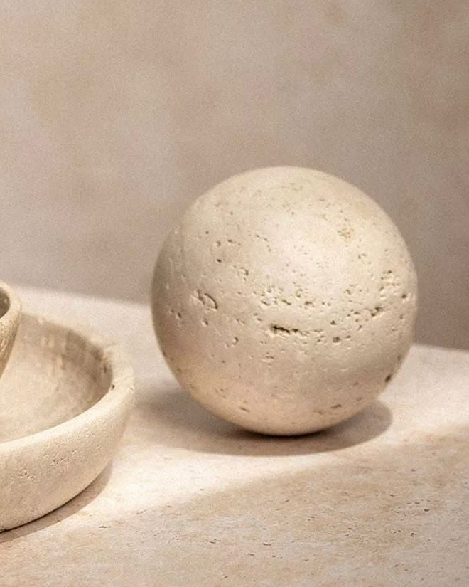 Travertine Round Ball Stone Ornament