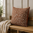 Rust Brown Print Cushion Cover