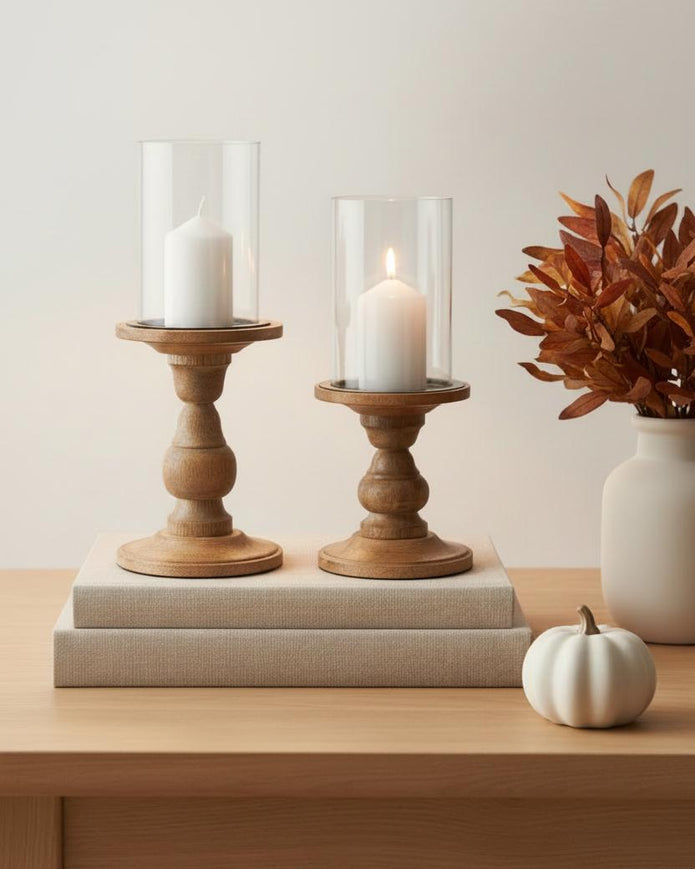 Glass Pillar Candle Holder
