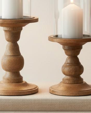 Glass Pillar Candle Holder