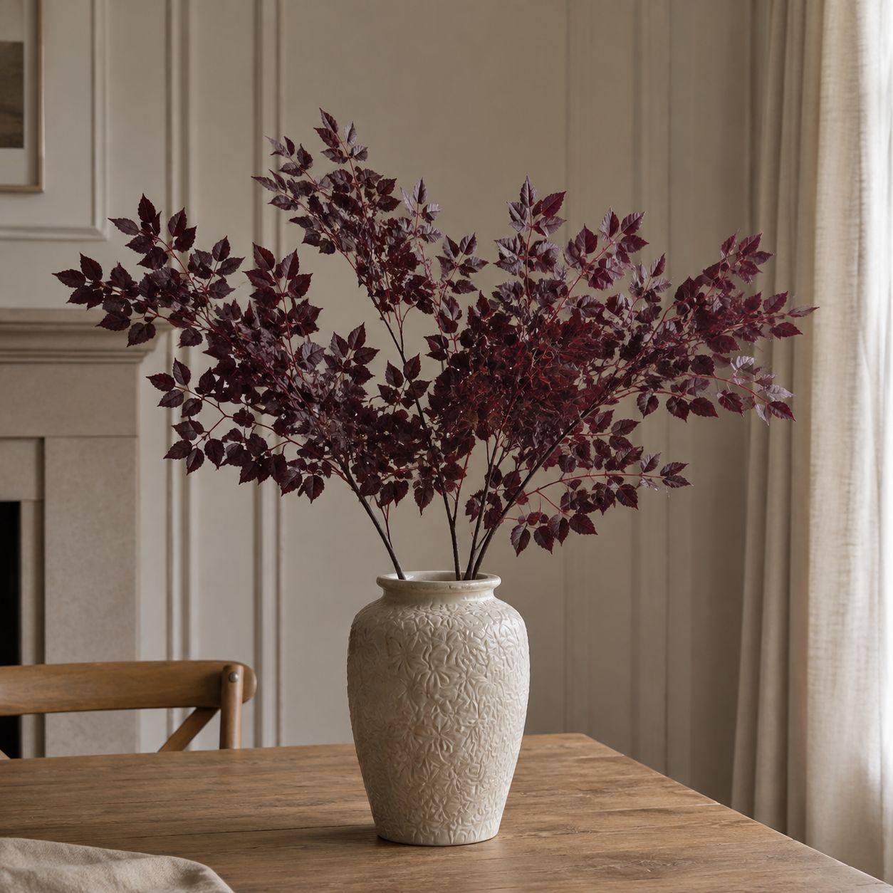 Artificial Burgundy Leaf Foliage Stem
