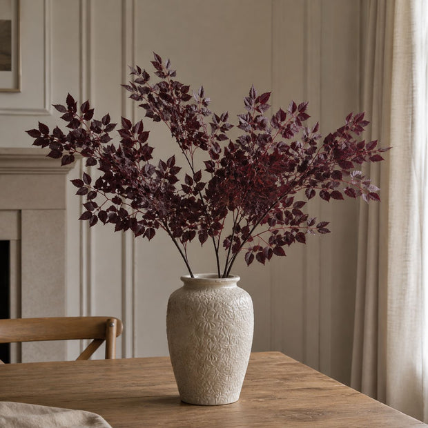 Artificial Burgundy Leaf Foliage Stem