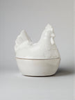 White ceramic hen egg holder with lid from Wikholmform, designed for kitchen and dining use, featuring a charming hen shape.