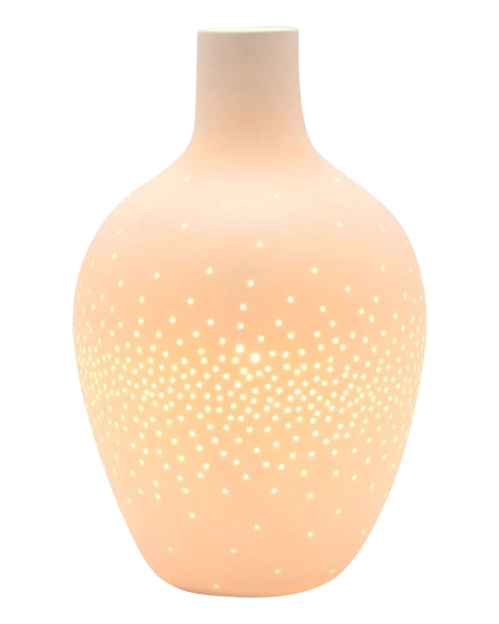 White Ceramic Loire Bottle LED Table Lamp